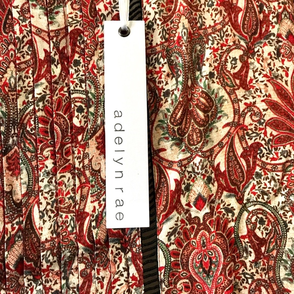 ADELYN RAE Paisley Printed Dress w/Crochet Trim M - Picture 2 of 7